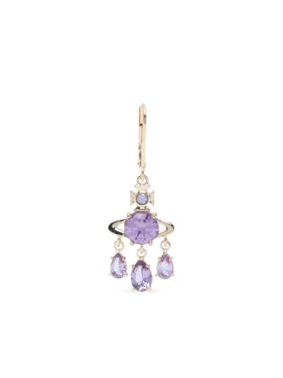 Vivienne Westwood Orb-motif Drop Earrings In Purple