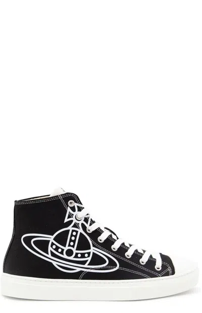 Vivienne Westwood Orb Motif High Top Sneakers In Black