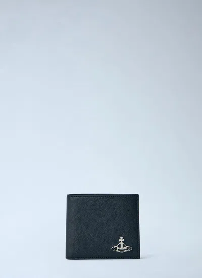 Vivienne Westwood Orb Motif Leather Wallet In Black
