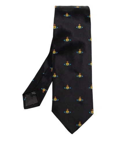 Vivienne Westwood Orb-motif Tie In Black
