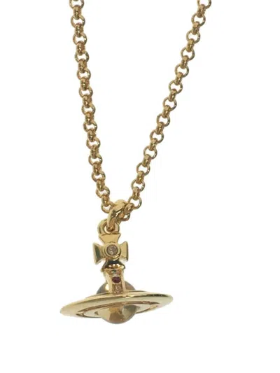 Pre-owned Vivienne Westwood Orb Necklace In Gold