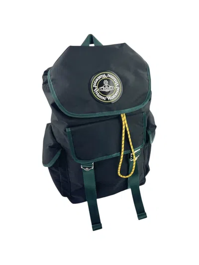Pre-owned Vivienne Westwood Orb Patch Backpack In Black