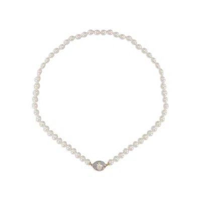 Vivienne Westwood Orb Pearl Necklace In Pattern