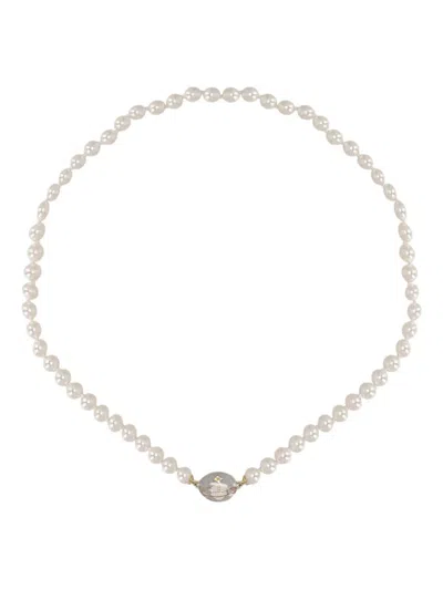 Vivienne Westwood Orb Pearl Necklace In Neutral