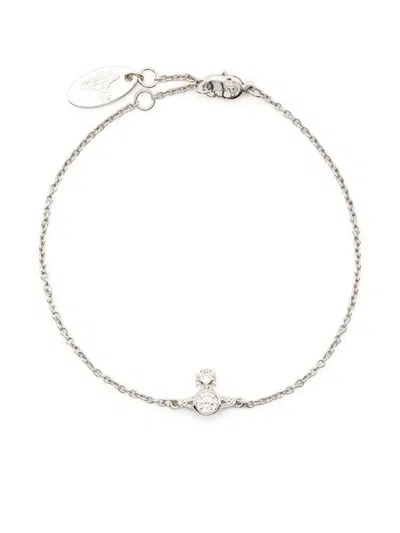 Vivienne Westwood Orb Pendant Chain Bracelet In Silber