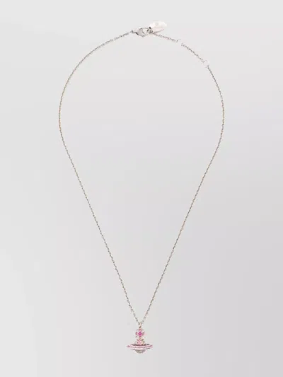 Vivienne Westwood Orb Pendant Chain Necklace Gemstones In Purple