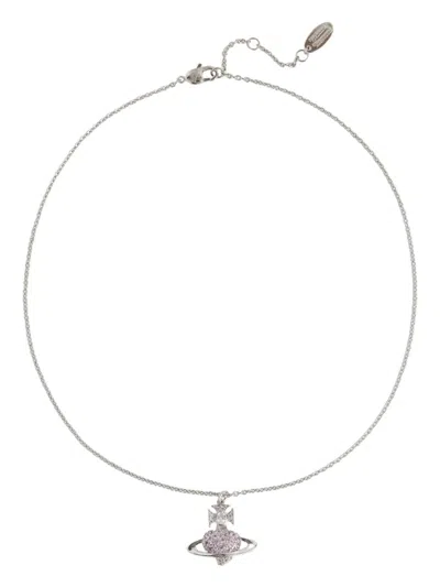 Vivienne Westwood Orb-pendant Chain Necklace In Silver