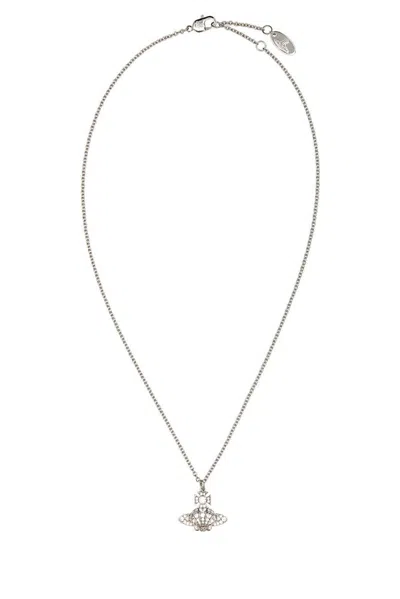 Vivienne Westwood Orb Pendant Chain Necklace In Silver