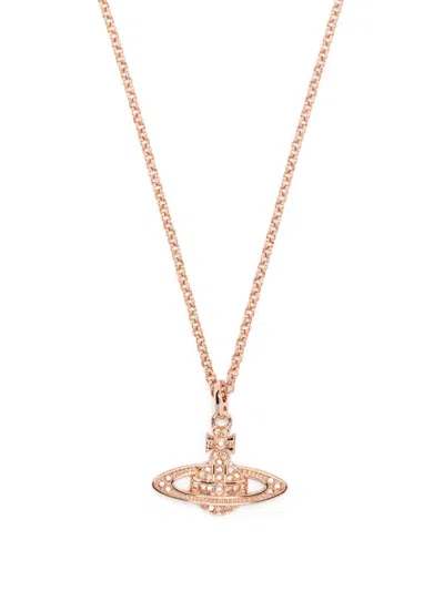 Vivienne Westwood Orb-pendant Crystal-embellished Necklace In Rosa