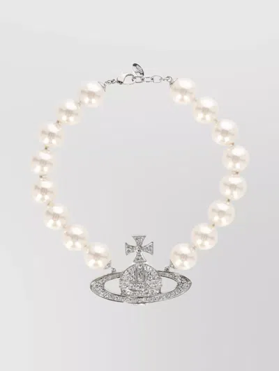 Vivienne Westwood Orb Pendant Crystal Pearl Necklace