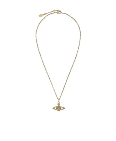 Vivienne Westwood Orb Pendant Embellished Necklace In Yellow