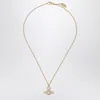 Vivienne Westwood Orb Pendant Necklace In Gold With Crystals In Brown