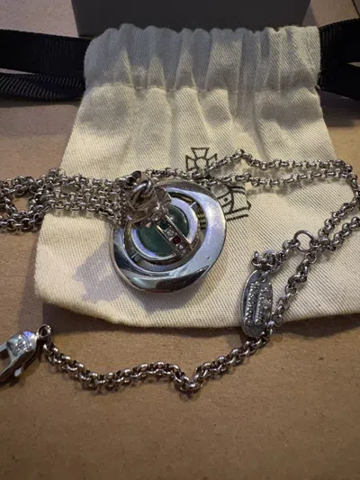 Pre-owned Vivienne Westwood Orb Pendant Necklace In Silver