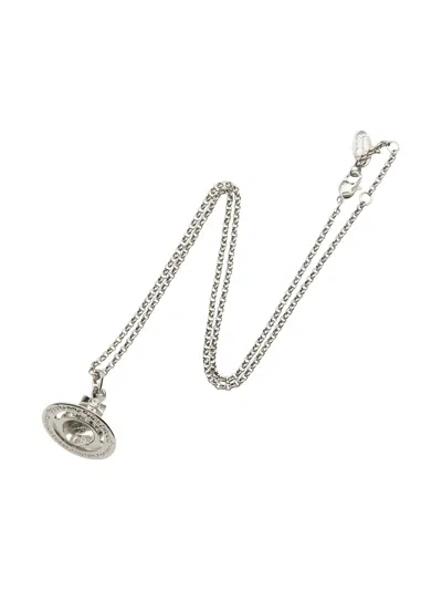 Pre-owned Vivienne Westwood Orb Pendant Necklace In Silver