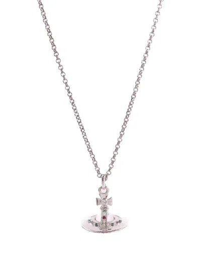 Pre-owned Vivienne Westwood Orb Pendant Necklace In Silver