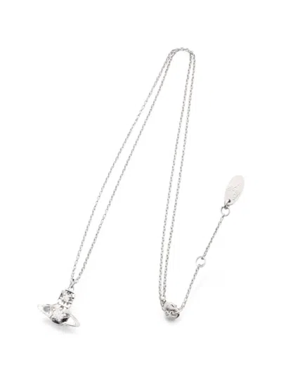 Pre-owned Vivienne Westwood Orb Pendant Necklace In Silver