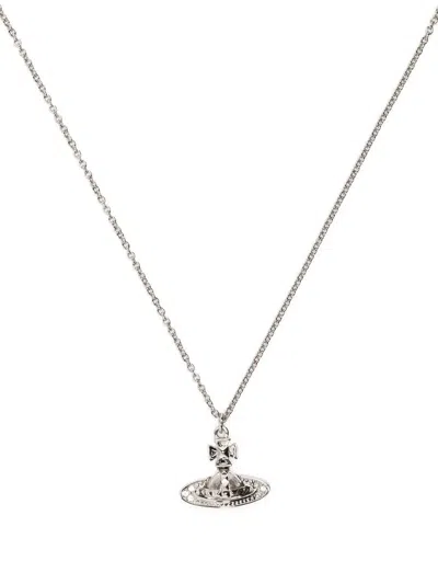 Vivienne Westwood Orb-pendant Necklace In Silver