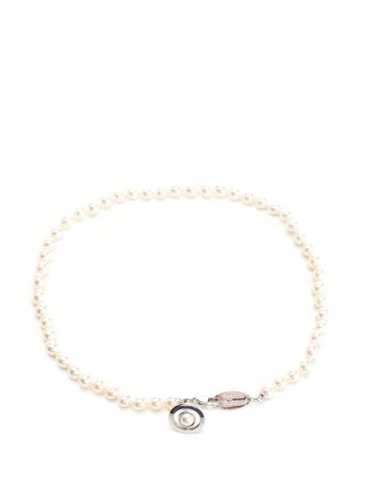 Vivienne Westwood Orb Pendant Pearl Necklace In White