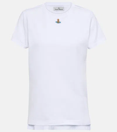 Vivienne Westwood White Ribbed Jersey Baby Peru Cropped T-shirt