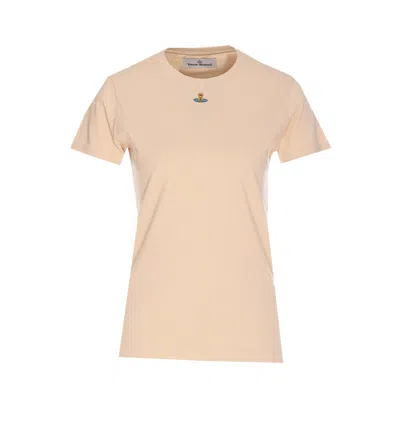 Vivienne Westwood Crewneck Perù T-shirt Regular Fit Short Sleeves In Beige