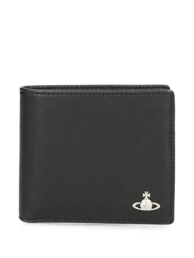 Vivienne Westwood Orb Plaque Billfold Wallet In Black