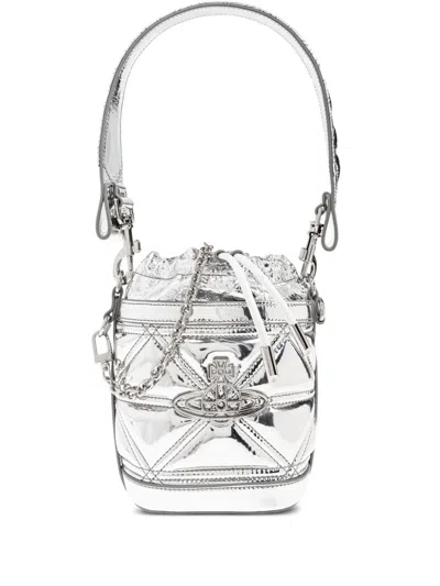 Vivienne Westwood Orb-plaque Bucket Bag In Silver