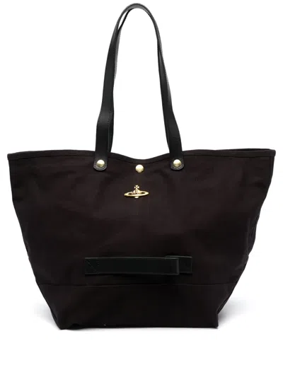 Vivienne Westwood Logo-plaque Tote Bag In Black