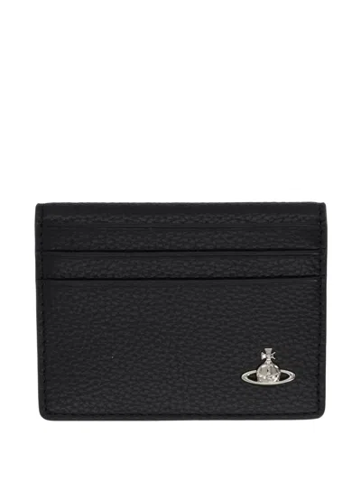 Vivienne Westwood Orb-plaque Card Holder In Black
