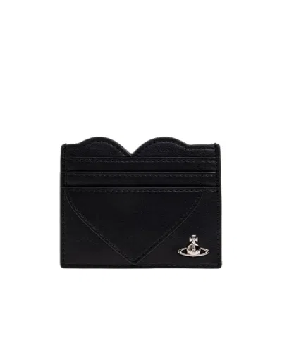 Vivienne Westwood Orb Plaque Card Holder In Black