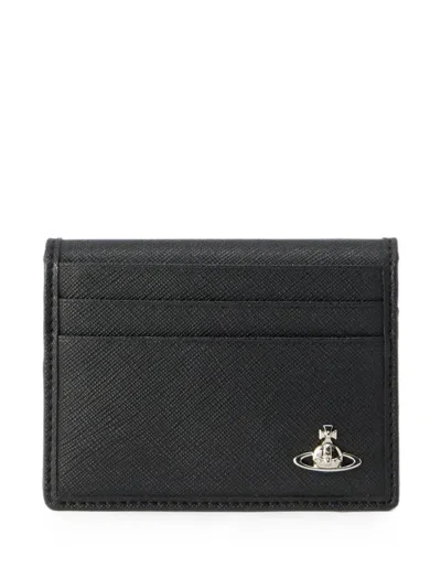 Vivienne Westwood Orb Plaque Card Holder In Black