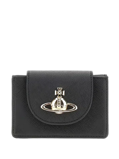 Vivienne Westwood Orb-plaque Cardholder In Black