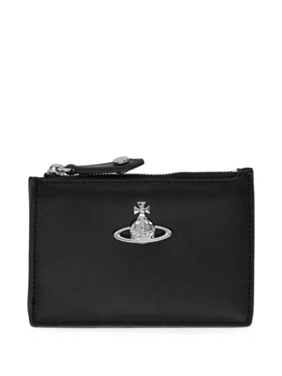 Vivienne Westwood Orb Plaque Cardholder In Black