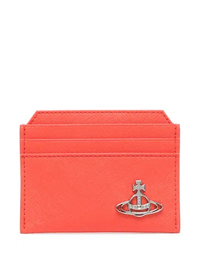 Vivienne Westwood Slim Card Holder In Orange