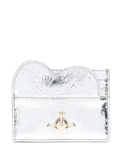 Vivienne Westwood Orb Plaque Cardholder In Silver