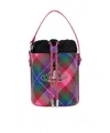 Vivienne Westwood Orb-plaque Checked Bucket Bag In Multicolor