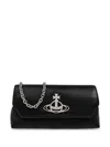 Vivienne Westwood Orb-plaque Clutch Bag In Black