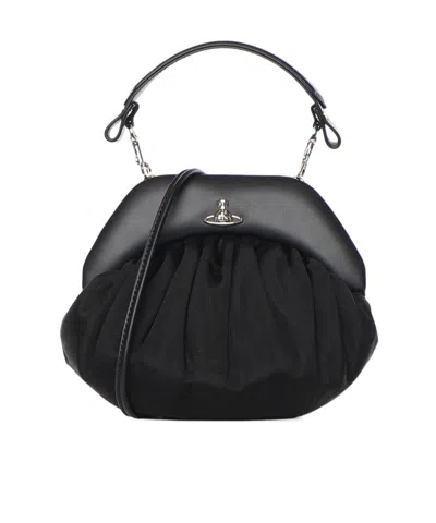 Vivienne Westwood Orb Plaque Clutch Bag In Black