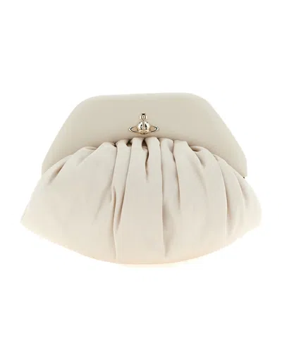 Vivienne Westwood Orb Plaque Clutch Bag In White