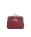 Vivienne Westwood Grained Faux Leather Cardholders In Red