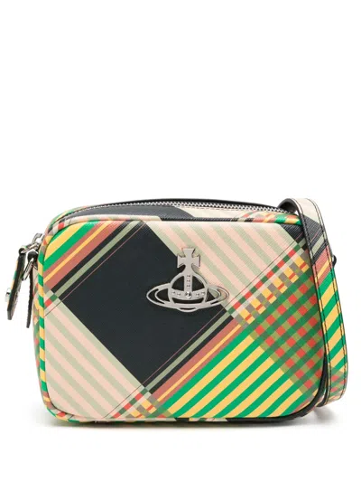 Vivienne Westwood Orb-plaque Cross Body Bag In Combat Tartan
