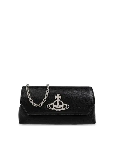 Vivienne Westwood Orb-plaque Crossbody Clutch Bag In Black