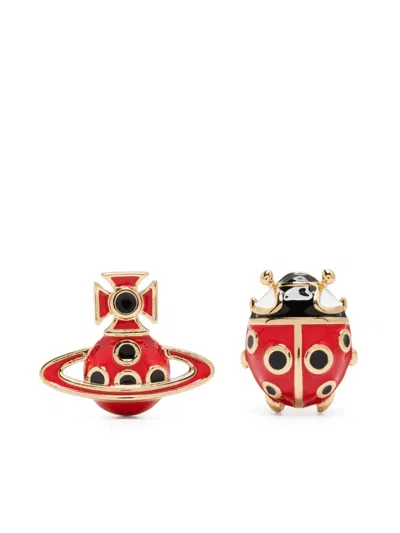Vivienne Westwood Orb-plaque Earrings In 金色