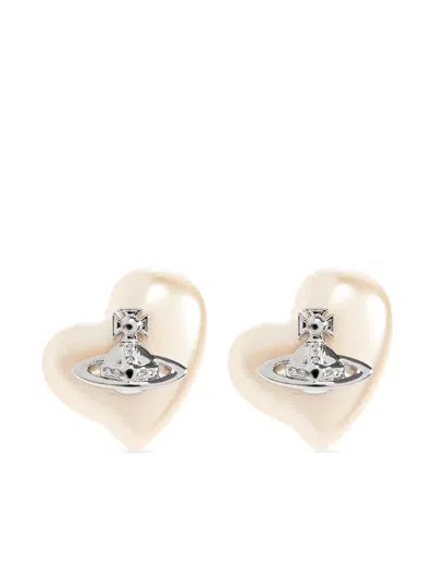 Vivienne Westwood Orb-plaque Earrings In Cream