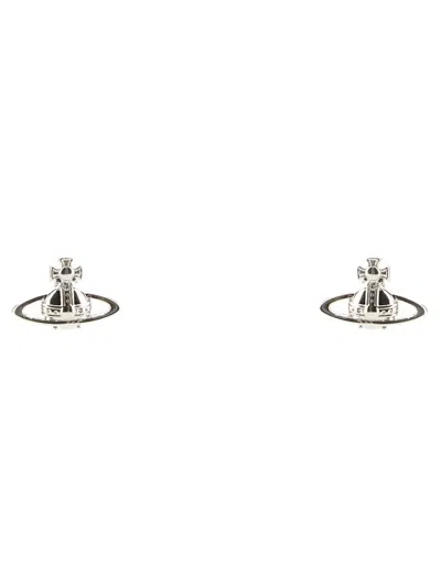 Vivienne Westwood Orb Plaque Earrings In Metallic