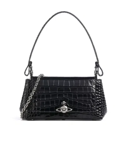 Vivienne Westwood Orb Plaque Embossed Tote Bag In Black