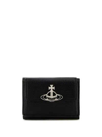 Vivienne Westwood Orb-plaque Flap Purse In Black