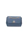 Vivienne Westwood Orb Plaque Foldover Top Shoulder Bag In Blue