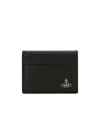 Vivienne Westwood Orb Plaque Grained Cardholder In Black