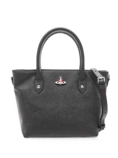Pre-owned Vivienne Westwood Orb Plaque Handbag In Black