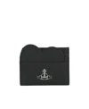 Vivienne Westwood Heart Card Holder Small Leather Goods Black In Gray